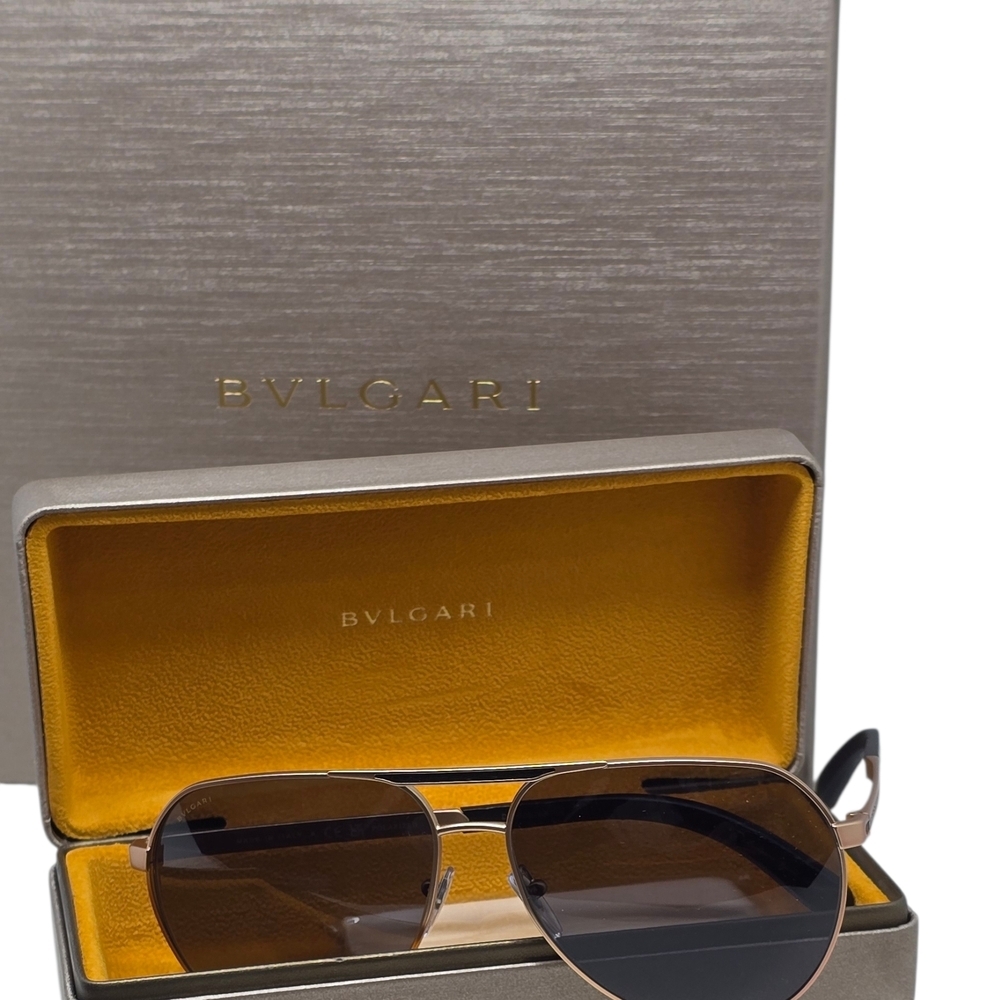 Bvlgari Brown GOLD PLATED Sunglasses POLARIZED LENSES